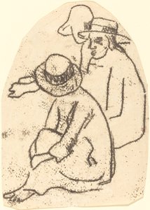 Studium trzech Tahitańczyków dla Siostry Miłosierdzia, 18991902. autorstwa Paul Gauguin