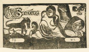 Strona tytułowa Le Sourire Tytuł uśmiechu w roku 1895 lub później. autorstwa Paul Gauguin