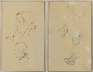 Dwie głowy; Badania owiec [odbyt] autorstwa Paul Gauguin