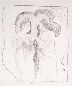 Dwie Tahitańskie kobiety, c.1894 autorstwa Paul Gauguin