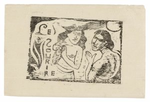 Dwie rozmawiające kobiety, nakrycie głowy dla Le Sourire autorstwa Paul Gauguin