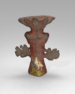 Wazon w formie tropikalnej rośliny z ptakiem i bóstwem autorstwa Paul Gauguin