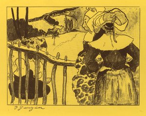 Suita Volpini: Kobiety bretońskie przy bramie Bretończycy przy Barrière, 1889. autorstwa Paul Gauguin