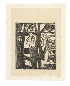 Kobieta zbierająca owoce i Oviri autorstwa Paul Gauguin