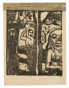 Kobieta zbierająca owoce i Oviri autorstwa Paul Gauguin