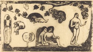 Kobiety, zwierzęta i liście autorstwa Paul Gauguin