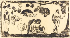 Kobiety, zwierzęta i liście autorstwa Paul Gauguin