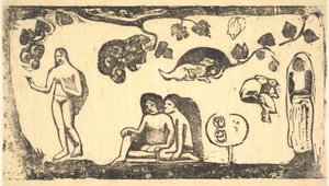 Kobiety, zwierzęta i liście, 1898. autorstwa Paul Gauguin