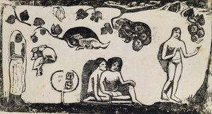 Kobiety, zwierzęta i liście; Kobiety, zwierzęta i liście, 1895-1903 autorstwa Paul Gauguin