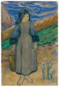 Młoda Bretonka nad morzem; Młoda Bretonka nad morzem, 1889 autorstwa Paul Gauguin