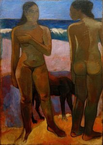 Dwie Tahitańskie kobiety na plaży autorstwa Paul Gauguin