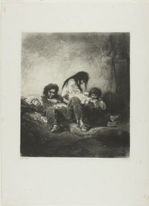 Biedna rodzina autorstwa Paul Gavarni