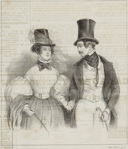 „Poranne stroje” z serii „Revue Fashionable” autorstwa Paul Gavarni