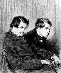 Bracia Goncourt - Edmond de Goncourt (1822-1886) i Jules de Goncourt (1830-1870) w loży w teatrze