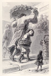 Gulliver i Lord Rudrud, z francuskiego wydania Podróży Guliwera autorstwa Jonathana Swifta autorstwa Paul Gavarni