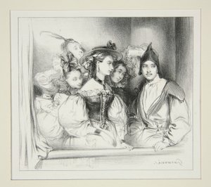La Loge Du Bal. autorstwa Paul Gavarni