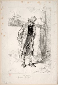 Physionomies Parisiennes: Au Marais. Tutaj, Azorze! tutaj!, 1857-58. autorstwa Paul Gavarni