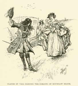 Claude du Vall Tańczący Coranto na Hounslow Heath (grafika) autorstwa Paul Hardy