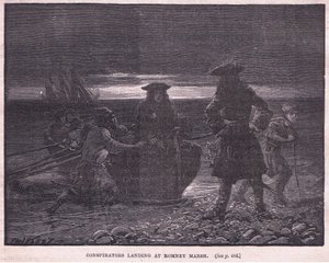 Lądowanie spiskowców na Romney Marsh AD 1696 autorstwa Paul Hardy