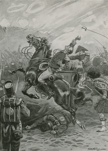 Śmierć Sir Edwarda Pakenhama w bitwie o Nowy Orlean, 1814 autorstwa Paul Hardy