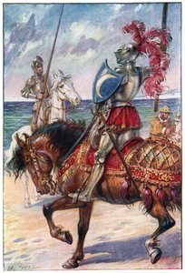Rycerz Białego Księżyca, ilustracja z "Przygód Don Kichota", opublikowanych przez G. Bell und Sons, Ltd., 1911
