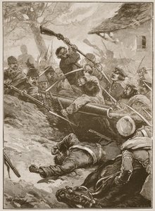 Potem nastąpił gwałtowny ruch", ilustracja z "Battles of the Nineteenth Century" Archibalda Forbesa, G.A. Henty