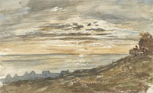 Zachodzące słońce w Trouville