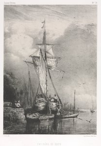 Souvenirs d Artistes nr 78: Six Marines: Okolice Rouen, 1832. autorstwa Paul Huet