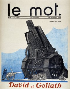 Dawid i Goliat: porównanie artylerii francuskiej i niemieckiej – Paul Iribe, w „Le Mot” z 28.11.1914 autorstwa Paul Iribe