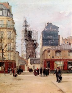 La Liberte oświetla świat Posąg Liberte wykonany przez Frederica Auguste Bartholdiego 1834-1905) w odlewni Gayet przy rue de Chazelles w pobliżu Boulevard de Courcelles w Paryżu przed wyjazdem do Nowego Jorku w 1883 roku. Obraz Paula Josepha Victora Dargi
