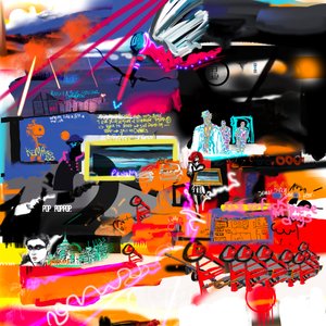 Paris Mob, 2023 (grafika cyfrowa) autorstwa Paul Kempton