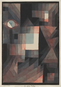 Abstrakcyjny. Red/Green Gradation z jakimś cynobrem w formacie pionowym autorstwa Paul Klee