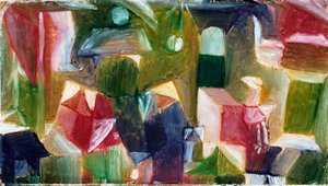 Obraz ptaka, ok. 1919 r. (olej na papierze nałożonym na płótno) autorstwa Paul Klee