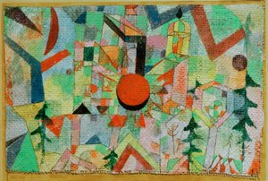 Zamek z zachodzącym słońcem autorstwa Paul Klee