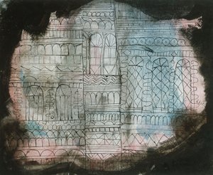 Płonący zamek autorstwa Paul Klee