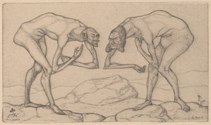 Dwóch mężczyzn, zakładając, że są na wyższym stanowisku, spotyka Spotkanie Dwóch Mężczyzn..., 1903. autorstwa Paul Klee