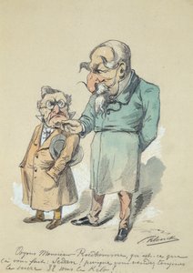 Monsieur Prudhomme i Napoleon III (akwarela) autorstwa Paul Klenck