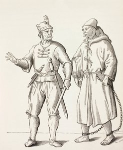 16Th Century Galley Solder With A Galley Slave.
