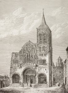 Kościół opactwa Magdelene w Vezelay we Francji, gdzie św. Bernard głosił kazania podczas drugiej krucjaty w 1146 r. autorstwa Paul Lacroix