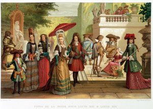 Rodzaje mody za Ludwika XIII i Ludwika XIV - w „”XVII w. – Instytucje: zwyczaje i kostiumy, Francja 1590-1700”” Paul Lacroix