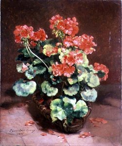 Kwiaty w koszyku autorstwa Paul Lecuit Monroy