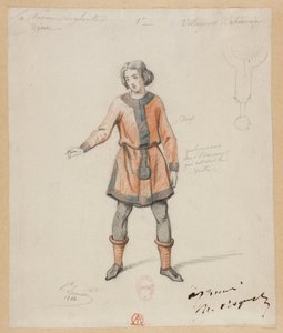 Gounod - Krwawa zakonnica - Cztery modele kostiumów autorstwa Paula Lormiera - 1. Czeski wieśniak autorstwa Paul Lormier