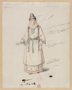 Gounod - Krwawa zakonnica - Cztery modele kostiumów autorstwa Paula Lormiera - 2. Czeski wieśniak autorstwa Paul Lormier