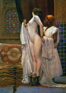 Harem: Po kąpieli, ok.1894 (kolor lito) autorstwa Paul Louis Bouchard