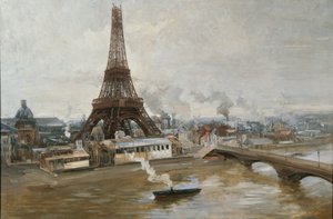 Wieża Eiffla widziana z Sekwany, 1889.