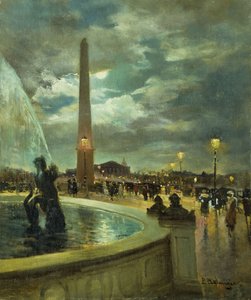 Place de la Concorde (olej na płycie) autorstwa Paul Marcel Balmigere