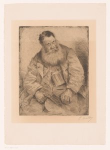 Portret siedzącego mężczyzny z brodą autorstwa Paul Mathey (signed by artist)
