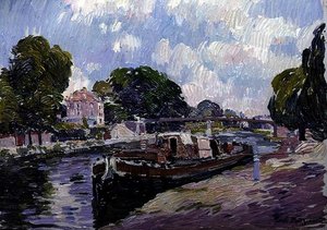 The Canal Boat, Bougival (olej na pokładzie)