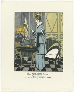 Gazette du Bon Ton, 1914 - nr 1: Chez MERCIER Frères / Tapicerowie - Dekoratorzy (tytuł na obiekcie) autorstwa Paul Méras