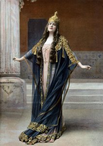 Śpiewaczka operowa Lucy Arbell (1882-1947) jako królowa Amahelli w operze „Bachus”, Paryż, fot. Nadar z francuskiej gazety „Le Theatre” lipiec 1909 autorstwa Paul Nadar
